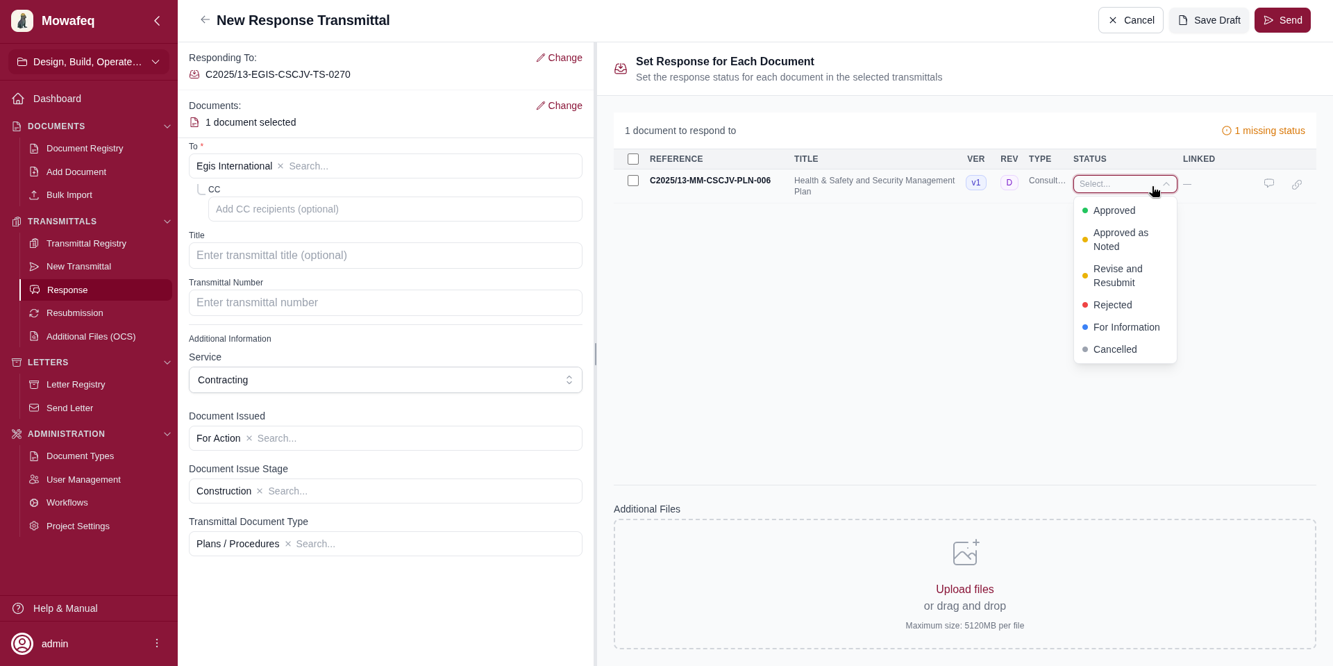 Per-document response table